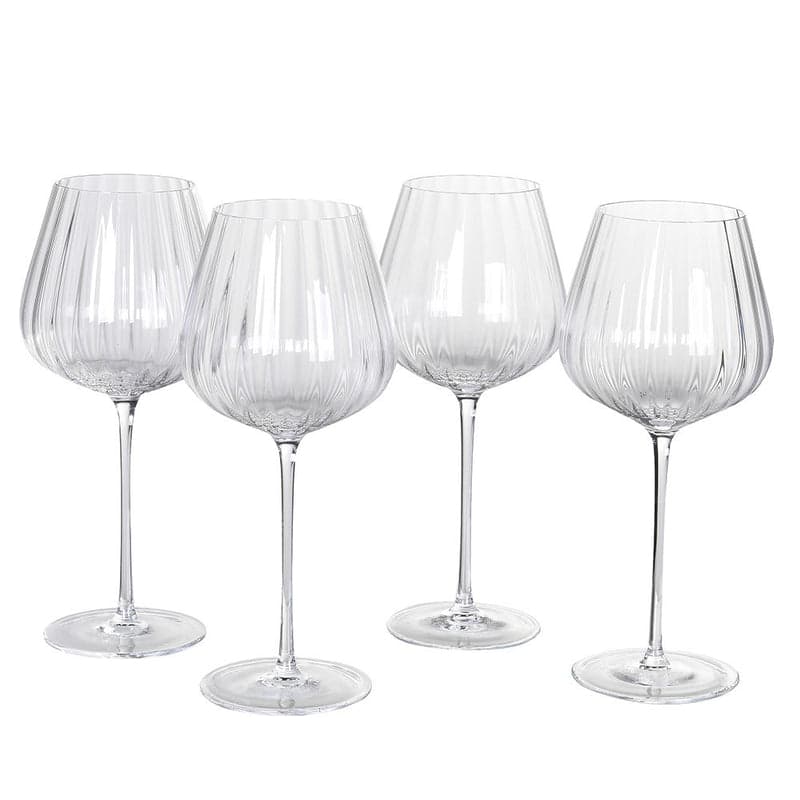 4PC WINE GLASS RIBBED